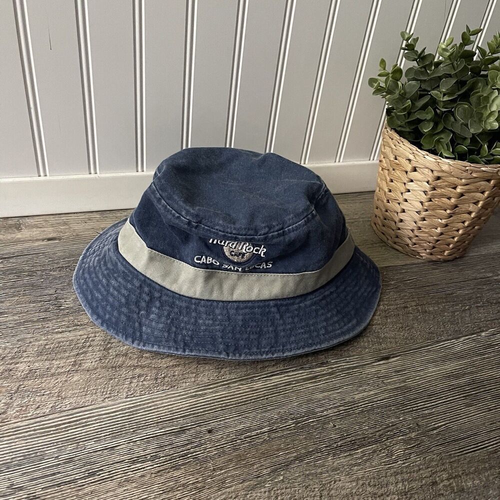 Hard Rock Cafe Cabo San Lucas Denim Bucket Hat Size Large XLarge